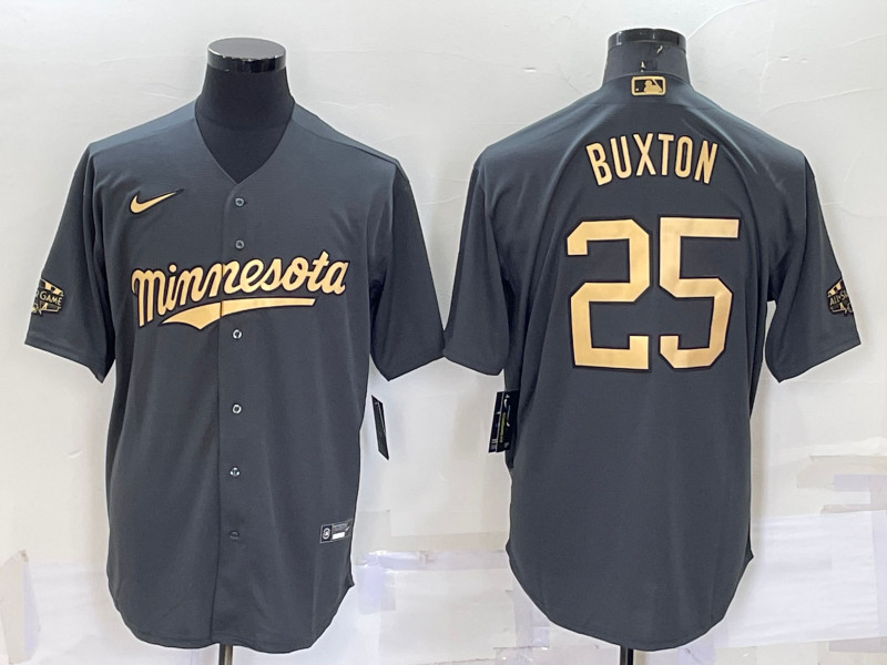 Twins #25 Byron Buxton Charcoal Nike 2022 MLB All Star Cool Base Jersey->new york yankees->MLB Jersey