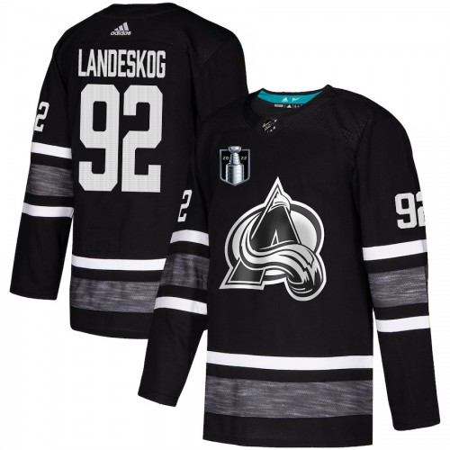 Adidas Colorado Avalanche #92 Gabriel Landeskog Black Authentic 2022 Stanley Cup Final Patch All-Star Stitched NHL Jersey Men’s->colorado avalanche->NHL Jersey