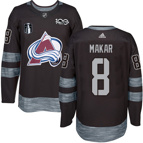 Adidas Colorado Avalanche #8 Cale Makar Black 2022 Stanley Cup Final Patch 100th Anniversary Stitched NHL Jersey Men’s->youth nhl jersey->Youth Jersey