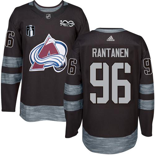 Adidas Colorado Avalanche #96 Mikko Rantanen Black 2022 Stanley Cup Final Patch 100th Anniversary Stitched NHL Jersey Men’s->colorado avalanche->NHL Jersey