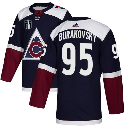 Adidas Colorado Avalanche #95 Andre Burakovsky Navy 2022 Stanley Cup Final Patch Alternate Authentic Stitched NHL Jersey Men’s->women nhl jersey->Women Jersey