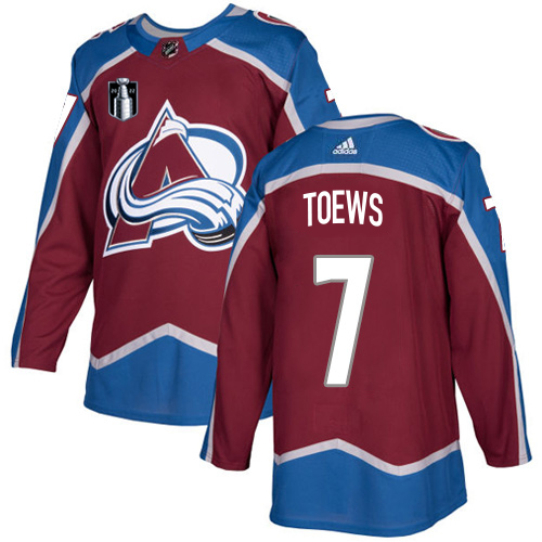Adidas Colorado Avalanche #7 Devon Toews Burgundy 2022 Stanley Cup Final Patch Home Authentic Stitched NHL Jersey Men’s->youth nhl jersey->Youth Jersey