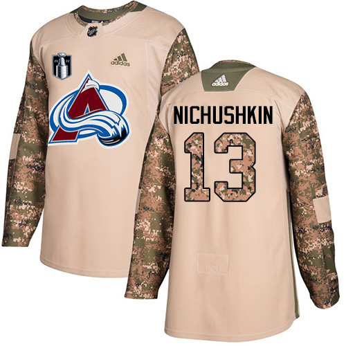 Adidas Colorado Avalanche #13 Valeri Nichushkin Camo 2022 Stanley Cup Final Patch Authentic Veterans Day Stitched NHL Jersey Men’s->youth nhl jersey->Youth Jersey