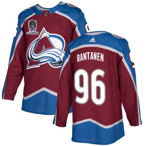 Adidas Colorado Avalanche #96 Mikko Rantanen Burgundy 2022 Stanley Cup Champions Burgundy Home Authentic Stitched NHL Jersey Men’s->colorado avalanche->NHL Jersey