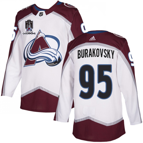 Adidas Colorado Avalanche #95 Andre Burakovsky White 2022 Stanley Cup Champions Road Authentic Stitched NHL Jersey Men’s->women nhl jersey->Women Jersey