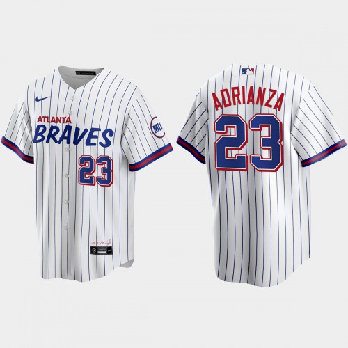 Atlanta Atlanta Braves #23 Ehire Adrianza White Men’s Nike 2021 City Connect Replica MLB Jersey Men’s->atlanta braves->MLB Jersey