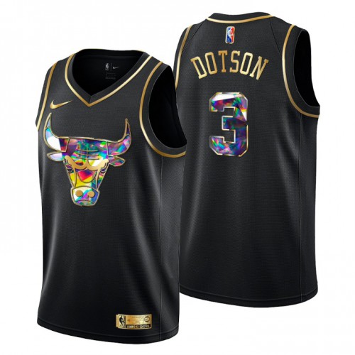 Chicago Chicago Bulls #3 Devon Dotson Men’s Golden Edition Diamond Logo 2021/22 Swingman Jersey – Black Men’s->youth nba jersey->Youth Jersey