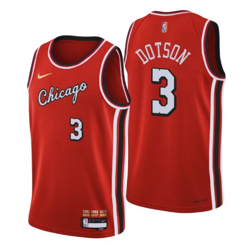 Chicago Chicago Bulls #3 Devon Dotson Men’s Nike Red 2021/22 Swingman NBA Jersey – City Edition Men’s->chicago bulls->NBA Jersey
