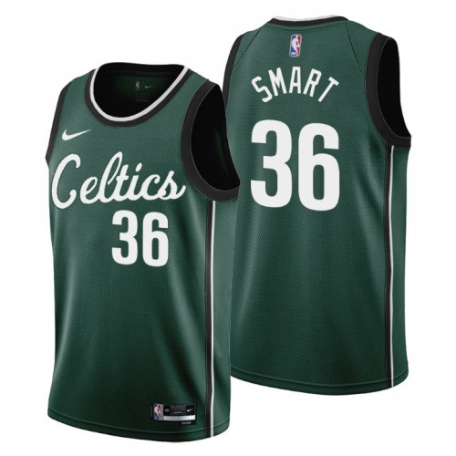 Nike Boston Celtics #36 Marcus Smart Men’s 2022-23 City Edition NBA Jersey – Cherry Blossom Green Men’s->youth nba jersey->Youth Jersey