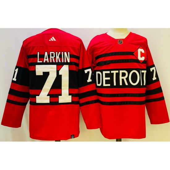 Men Detroit Red Wings 71 Dylan Larkin 2022 #23 Reverse Stitched Jersey->montreal canadiens->NHL Jersey