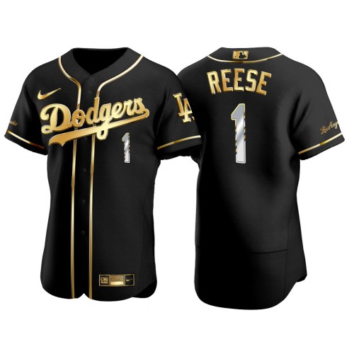 Los Angeles Los Angeles Dodgers #1 Pee Wee Reese Men’s Nike Authentic 2021 Gold Program MLB Jersey Black Men’s->los angeles dodgers->MLB Jersey