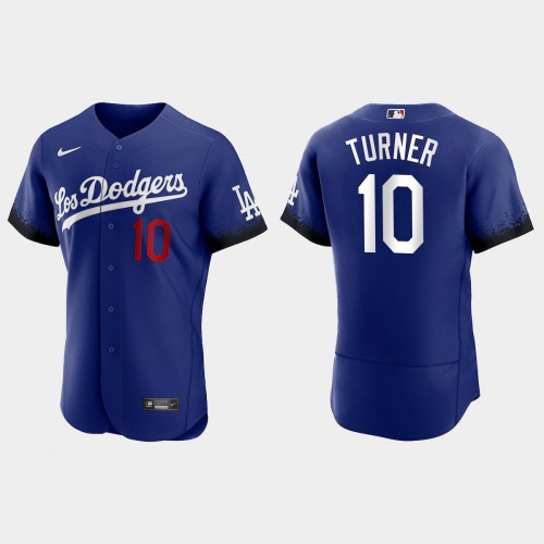 Los Angeles Los Angeles Dodgers #10 Justin Turner Nike Men’s 2021 City Connect Authentic MLB Jersey Royal Men’s->women mlb jersey->Women Jersey