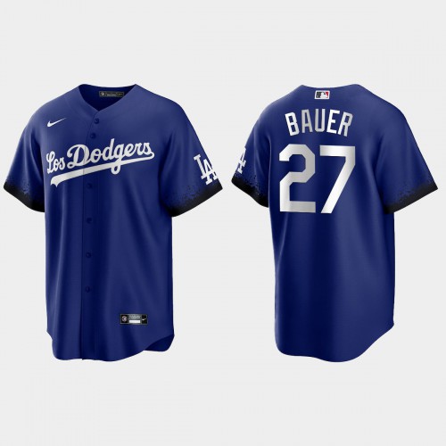 Los Angeles Los Angeles Dodgers #27 Trevor Bauer Nike Men’s 2021 City Connect Game MLB Jersey Royal Men’s->women mlb jersey->Women Jersey