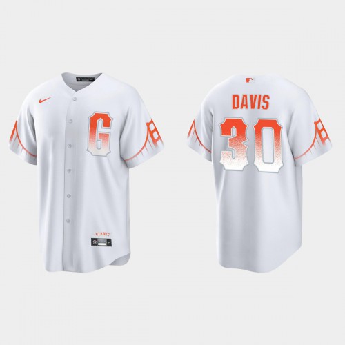 San Francisco San Francisco Giants #30 Chili Davis Men’s 2021 City Connect White Fan’s Version Jersey Men’s->youth mlb jersey->Youth Jersey