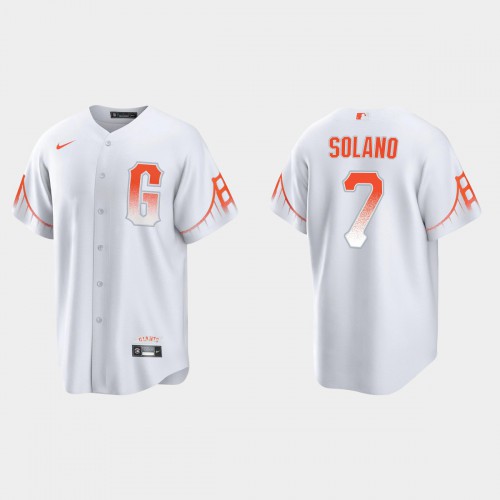 San Francisco San Francisco Giants #7 Donovan Solano Men’s 2021 City Connect White Fan’s Version Jersey Men’s->youth mlb jersey->Youth Jersey