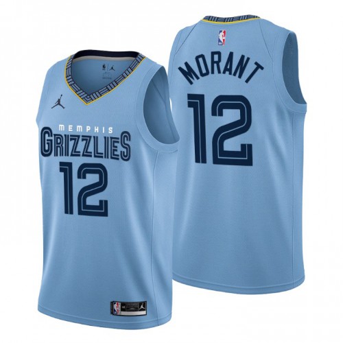 Nike Memphis Grizzlies #12 Ja Morant Men’s 2022-23 Statement Edition NBA Jersey – Blue Men’s->youth nba jersey->Youth Jersey