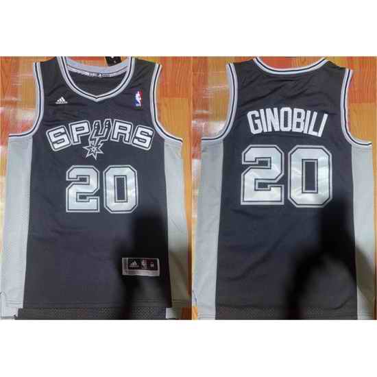 Men San Antonio Spurs #20 Manu Ginobili Black Stitched Basketball Jersey->portland trail blazers->NBA Jersey