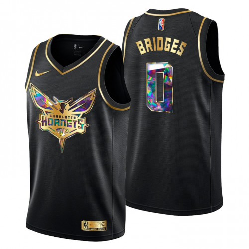 Charlotte Charlotte Hornets #0 Miles Bridges Men’s Golden Edition Diamond Logo 2021/22 Swingman Jersey – Black Men’s->youth nba jersey->Youth Jersey