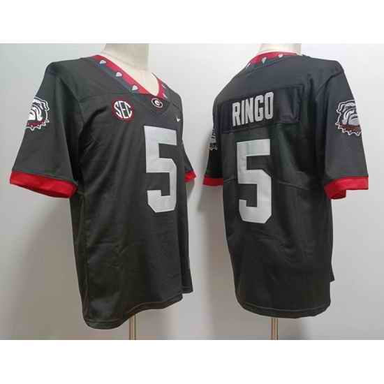 Men Georgia Bulldogs #5 Kelee Ringo Black College Football Jersey->florida gators->NCAA Jersey