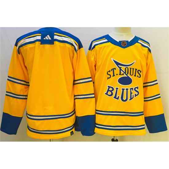 Men St  Louis Blues Blank Yellow 2022 #23 Reverse Retro Stitched Jersey->toronto maple leafs->NHL Jersey