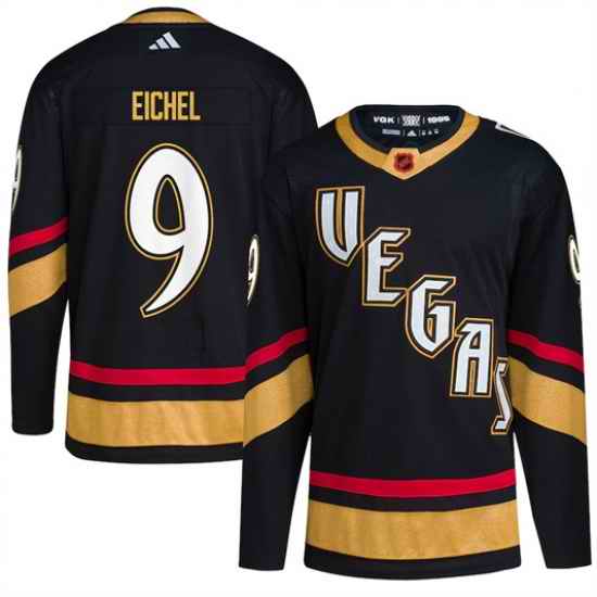 Men Vegas Golden Knights #9  Jack Eichel Black 2022 23 Reverse Retro Stitched Jersey->vancouver canucks->NHL Jersey