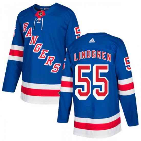 Ryan Lindgren New York Rangers Men Adidas Authentic Royal Blue Home Jersey->dalls stars->NHL Jersey