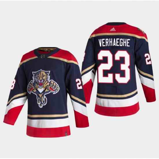 Men Florida Panthers #23 VERHAEGHE 2022 Navy Reverse Retro Stitched Jersey->winnipeg jets->NHL Jersey