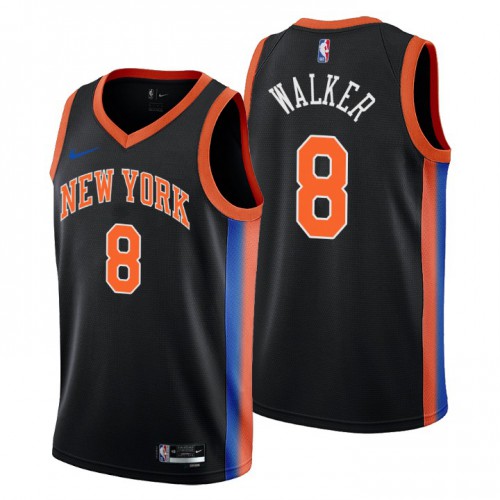 Nike New York Knicks #8 Kemba Walker Men’s 2022-23 City Edition NBA Jersey – Cherry Blossom Black Men’s->new york knicks->NBA Jersey