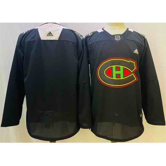 Men Montreal Canadiens Blank 2022 Black Warm Up History Night Stitched Jersey->new jersey devils->NHL Jersey
