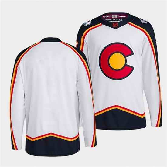 Men Colorado Avalanche Blank White 2022 #23 Reverse Retro Stitched Jersey->anaheim ducks->NHL Jersey