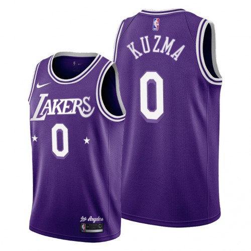 Los Angeles Los Angeles Lakers #0 Kyle Kuzma Men’s 2021-22 City Edition Purple NBA Jersey Men’s->youth nba jersey->Youth Jersey