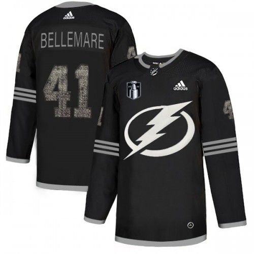 Adidas Tampa Bay Lightning #41 Pierre-Edouard Bellemare Black 2022 Stanley Cup Final Patch Authentic Classic Stitched NHL Jersey Men’s->tampa bay lightning->NHL Jersey
