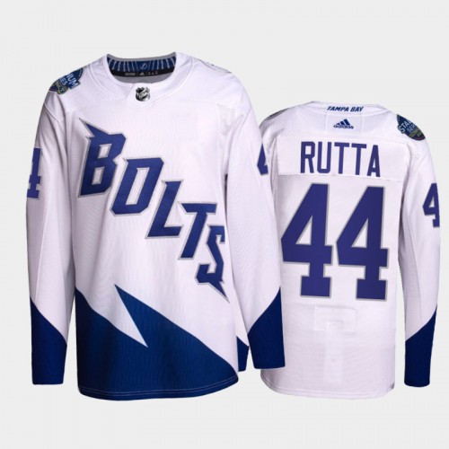 Adidas Tampa Bay Lightning #44 Jan Rutta Men’s 2022 Stadium Series Authentic NHL Jersey – White Men’s->tampa bay lightning->NHL Jersey