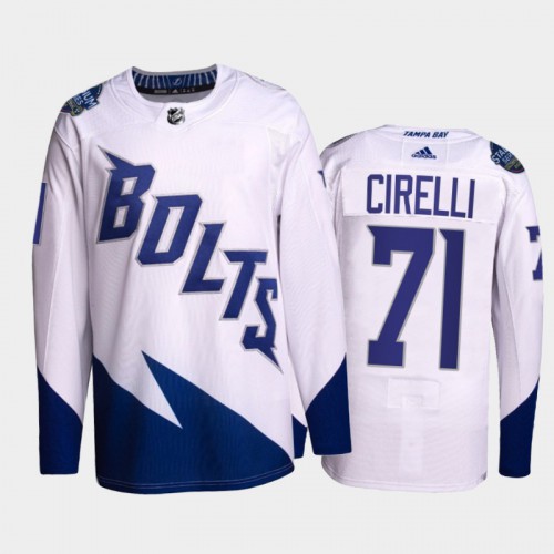 Adidas Tampa Bay Lightning #71 Anthony Cirelli Men’s 2022 Stadium Series Authentic NHL Jersey – White Men’s->women nhl jersey->Women Jersey