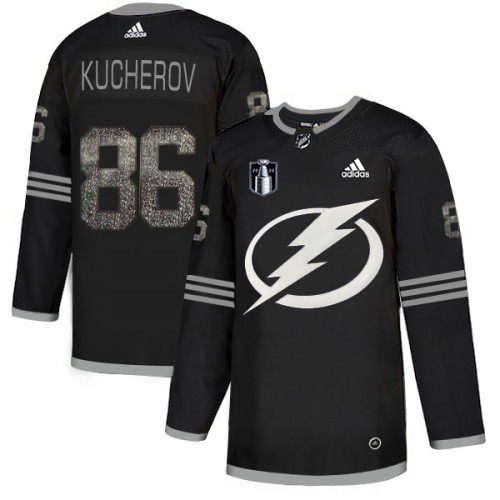 Adidas Tampa Bay Lightning #86 Nikita Kucherov Black 2022 Stanley Cup Final Patch Authentic Classic Stitched NHL Jersey Men’s->youth nhl jersey->Youth Jersey