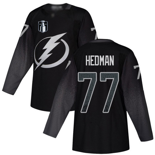 Adidas Tampa Bay Lightning #77 Victor Hedman Black 2022 Stanley Cup Final Patch Alternate Authentic Stitched NHL Jersey Men’s->tampa bay lightning->NHL Jersey
