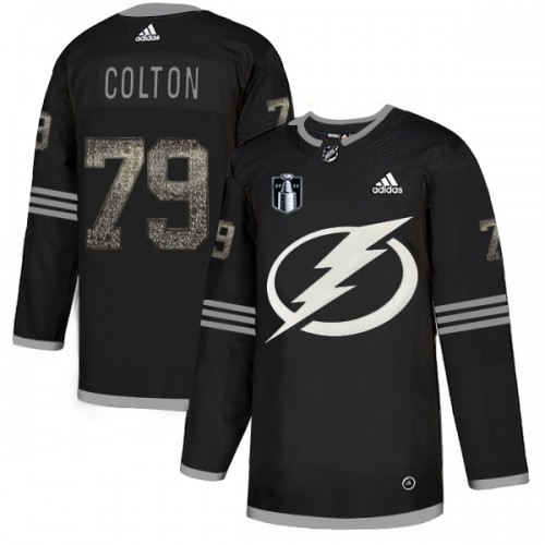 Adidas Tampa Bay Lightning #79 Ross Colton Black 2022 Stanley Cup Final Patch Authentic Classic Stitched NHL Jersey Men’s->tampa bay lightning->NHL Jersey