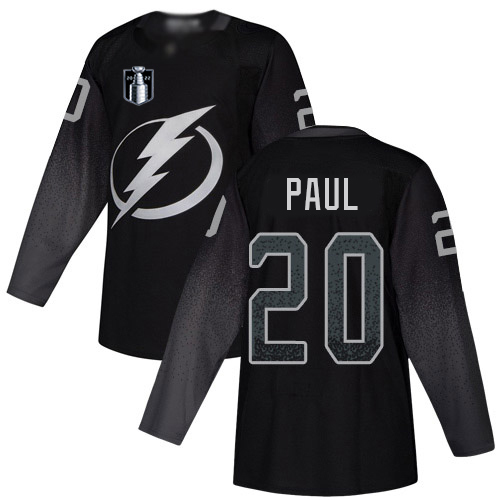 Adidas Tampa Bay Lightning #20 Nicholas Paul Black 2022 Stanley Cup Final Patch Alternate Authentic Stitched NHL Jersey Men’s->youth nhl jersey->Youth Jersey