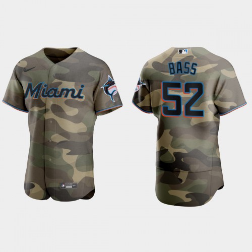 Miami Miami Marlins #52 Anthony Bass Men’s Nike 2021 Armed Forces Day Authentic MLB Jersey -Camo Men’s->youth mlb jersey->Youth Jersey
