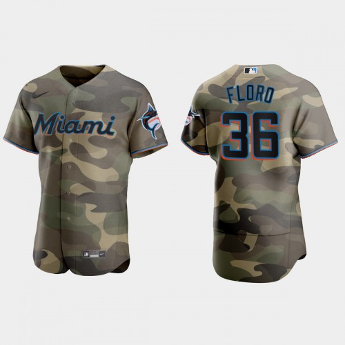 Miami Miami Marlins #36 Dylan Floro Men’s Nike 2021 Armed Forces Day Authentic MLB Jersey -Camo Men’s->miami marlins->MLB Jersey