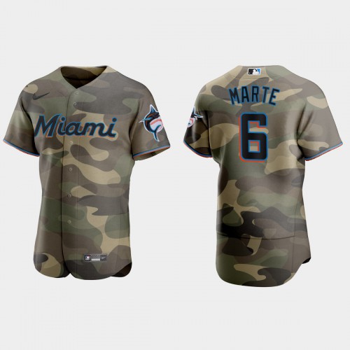 Miami Miami Marlins #6 Starling Marte Men’s Nike 2021 Armed Forces Day Authentic MLB Jersey -Camo Men’s->women mlb jersey->Women Jersey