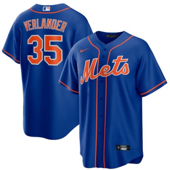 Men New York Mets Justin Verlander  #35 Royal Blue Cool Base Stitched MLB jersey->women mlb jersey->Women Jersey