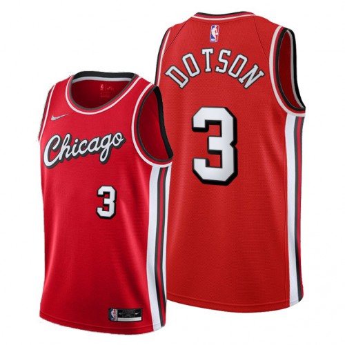 Chicago Chicago Bulls #3 Devon Dotson Youth 2021-22 City Edition Red NBA Jersey Youth->chicago bulls->NBA Jersey