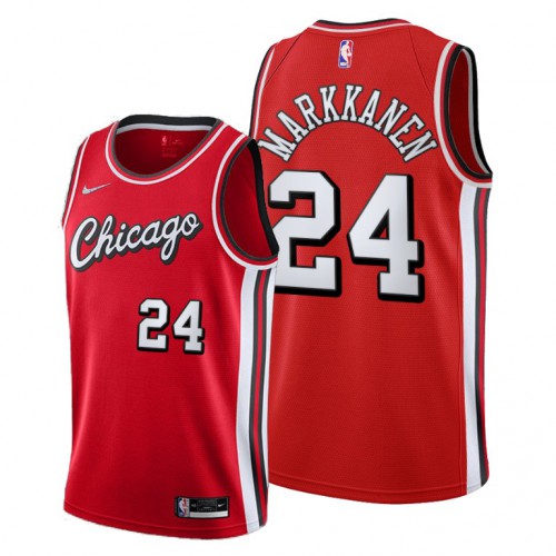 Chicago Chicago Bulls #24 Lauri Markkanen Youth 2021-22 City Edition Red NBA Jersey Youth->chicago bulls->NBA Jersey