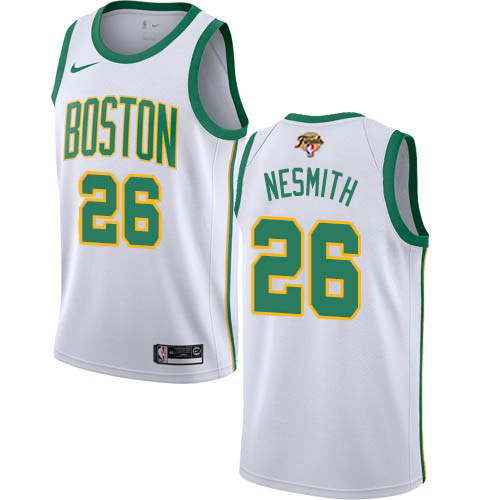 Nike Boston Celtics #26 Aaron Nesmith White Youth 2022 NBA Finals Swingman City Edition Jersey Youth->women nba jersey->Women Jersey