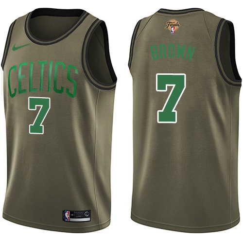 Nike Boston Celtics #7 Jaylen Brown Green Salute to Service Youth 2022 NBA Finals Swingman Jersey Youth->boston celtics->NBA Jersey
