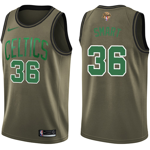 Nike Boston Celtics #36 Marcus Smart Green Salute to Service Youth 2022 NBA Finals Swingman Jersey Youth->youth nba jersey->Youth Jersey
