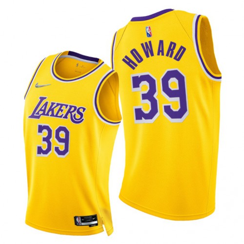 Nike Los Angeles Lakers #39 Dwight Howard Youth 2021-22 75th Diamond Anniversary NBA Jersey Gold Youth->los angeles lakers->NBA Jersey
