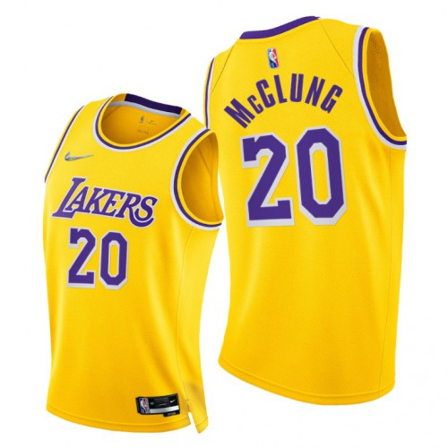 Nike Los Angeles Lakers #20 Mac Mcclung Youth 2021-22 75th Diamond Anniversary NBA Jersey Gold Youth->women nba jersey->Women Jersey