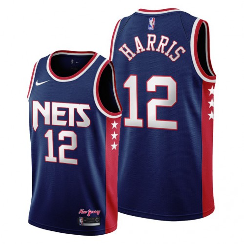 Brooklyn Brooklyn Nets #12 Joe Harris Youth 2021-22 City Edition Throwback 90s Wordmark Navy NBA Jersey Youth->youth nba jersey->Youth Jersey